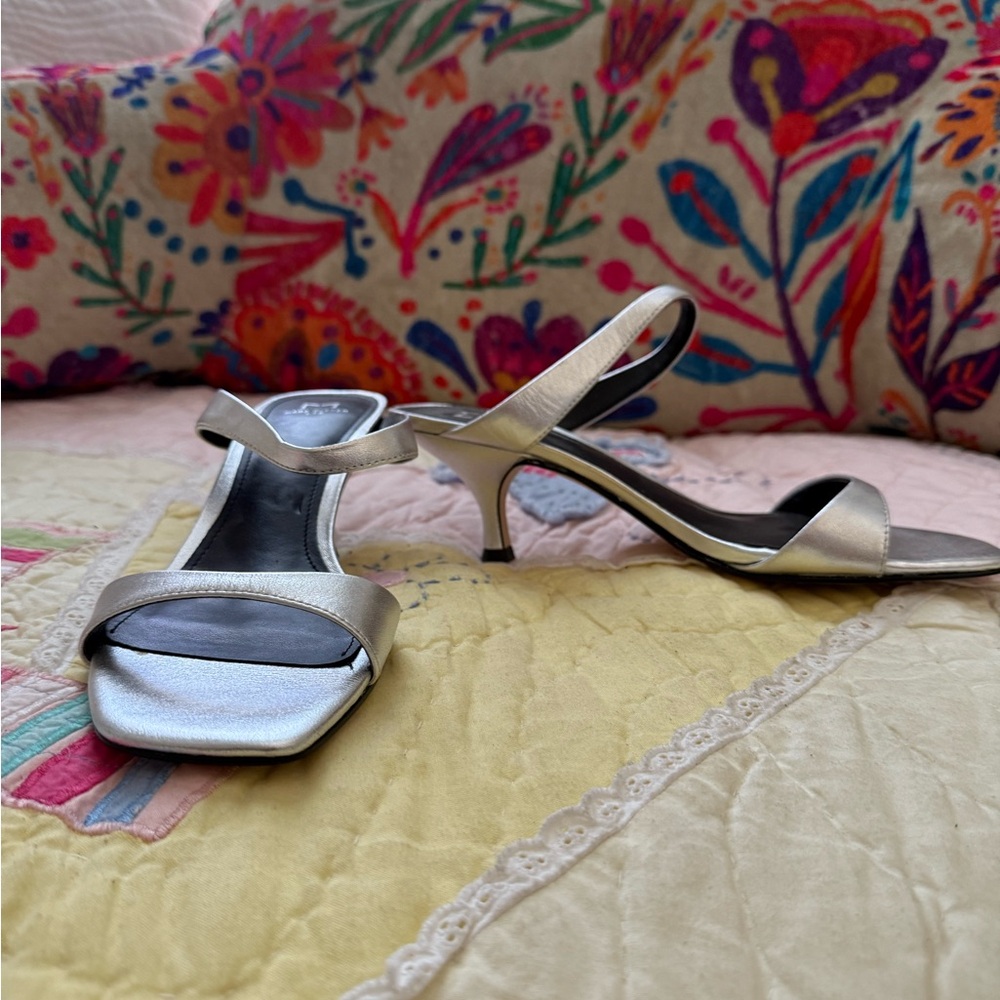 Marc Fisher Metallic Silver Sandals - Picture 2 of 5